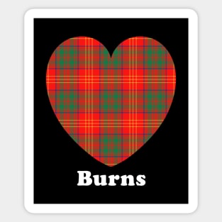 The BURNS Family Tartan 'Love Heart' Design Sticker